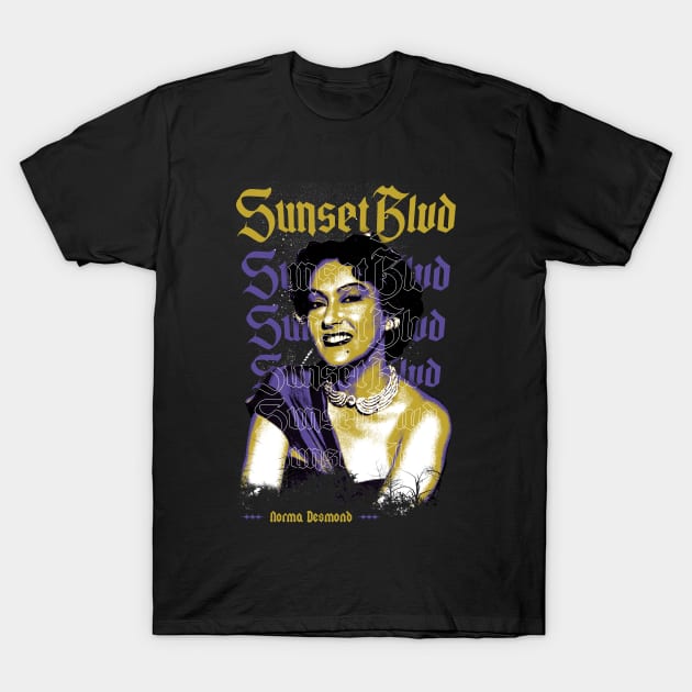 vintage antidesign sunset blvd norma desmond metal T-Shirt by THE SUP OMO